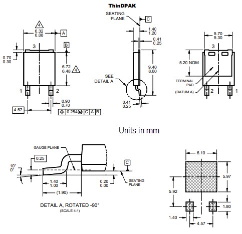 Mechanical Drawing - Taiwan Semiconductor MBRADx Schottky Rectifiers